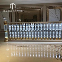 Individuelles Luxuskristalltreppengeländer K9 Kristallglas-Schutzgeländer Griffe für Balkon