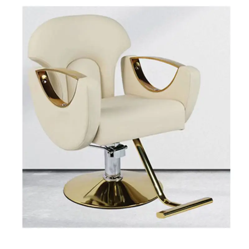 फैशनेबल सैलून कुर्सियों आरामदायक क्लासिक सफेद हज्जाम की दुकान कुर्सी सोना सौंदर्य सैलून 2022 में algerie