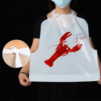 Bavoirs jetables en plastique pour la restauration, imperméables, résistants à l'huile, pour adultes, en PE, pour plats chauds, bavoirs commerciaux à emporter en PE, 100 pièces par paquet