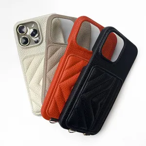 China manufacturer factory price leather card holder cell phone cases bulk for For iphone pouch phone case