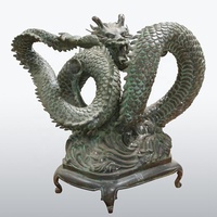 Sculpture de fontaine de dragon en bronze, grande taille, nouveau design moderne, accessoire chinois chaud,