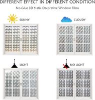Wasserdichte Statische Fensterfolie für Privatsphäre, Klebefreier Dekorativer Vinyl-Aufkleber für Heimdekoration