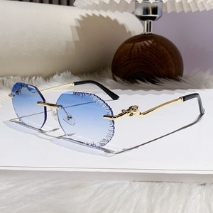 Rimless Oval <b>Sunglasses</b> <b>Gradient</b> Lenses UV400 Protection Driving Fashion Unisex Adult - Product Image 3