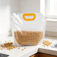 Pochettes souples transparentes personnalisées et durables avec fond stable pour riz, farine de soja, aliments, sacs Mylar