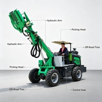 Tuin- en landbouwrupsbandenmachine, zelfrijdende fruitplukker, hoog rendement fruit schudder, kastanje- en dadelplokker