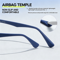 Montures de lunettes colorées en silicone TR avec airbag pour adolescents de 10 à 18 ans, grand format
