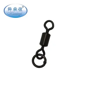 Carpa Pesca di Rolling Girevoli Hair Rig Quick Change Anello Solido Girelle Nero Opaco Gancio Anello di Collegamento Anello con Girevole di Rotolamento