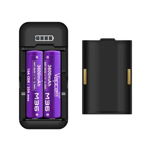 最新的Vapcell充电器移动电源USB充电器便携式2pcs 18650电池可充电锂离子电池