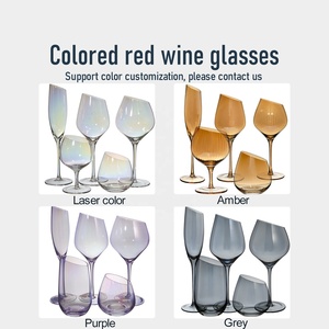 Copas de Vino Personalizadas Samyo, Galvanizadas, Color Gris Humo, Cristal, Blanco, Vino Tinto, Champán, Copas de Vino Inclinadas - Product Image 3