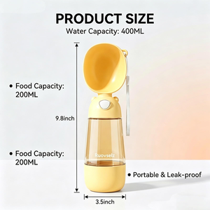 Nouvelle gamelle portable 2-en-1 grande capacité anti-fuite pour chiens et chats – Bouteille d'eau et de nourriture élégante et durable pour animaux de compagnie en extérieur - Product Image 2