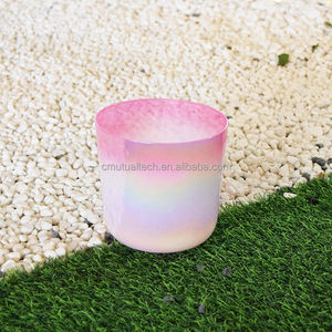 Cuenco de Cuarzo Transparente Q're Healthy And Mascot Mediation, Precioso Cuenco Cantante de Cristal de Cuarzo Color Durazno para Baño de Sonido y Música - Product Image 4