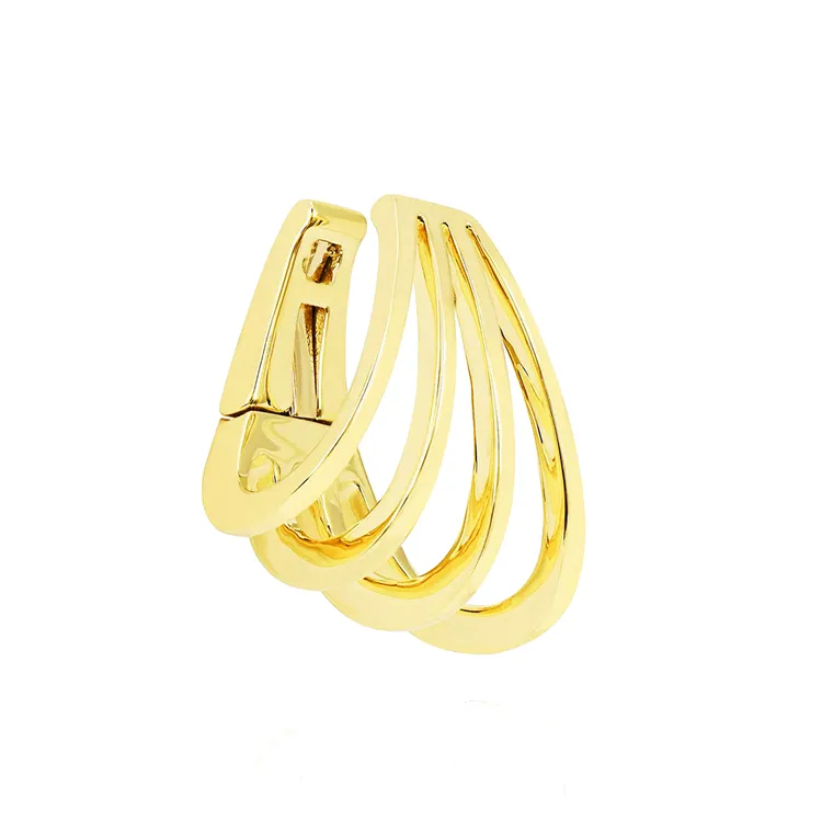 Folding shrapnel coclear braçadeira suave curva funcionalidade Clip-on brincos mulheres Latão banhado a ouro jóias Acessórios de moda