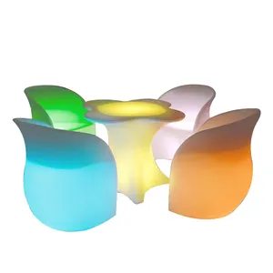 Ghế Bàn Thanh Ánh Sáng LED Xoay Tròn Bằng Nhựa LDPE Đa Giác 2023 Polyethylene Đồ Nội Thất Đúc Khuôn Xoay