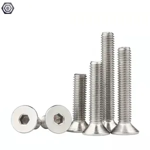 DIN7991 Kepala Datar Sekrup Socket dan Stainless Steel 18-8 dari Countersunk Kepala Sekrup