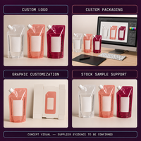 Pochettes souples transparentes personnalisées avec bec verseur pour jus, emballage liquide en gros