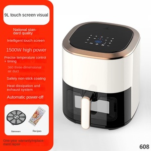 Friteuse à air numérique à commande tactile intelligente 5L 1200W sans huile avec fenêtre d'observation visible, température super-chauffée, revêtement antiadhésif PTFE - Product Image 5