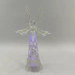 Statue d'ange LED en acrylique personnalisée artisanat en acrylique pour la décoration intérieure de la maison