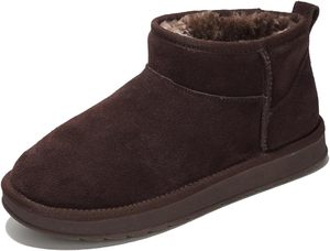 Pantoufles pour femmes plate-forme Mini bottes courtes cheville anti-dérapant botte fourrure polaire doublé baskets maison pantoufles botte pour l'extérieur - Product Image 4