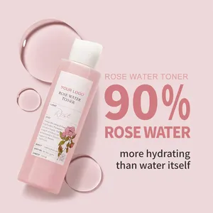 Etiqueta privada 100% toner facial natural água de rosa pura para rosto