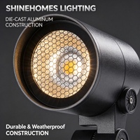 Projecteur LED d'extérieur étanche IP65 en aluminium et verre, anti-éblouissement, pour cour, paysage et pelouse