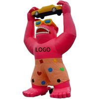 Ballon publicitaire géant gonflable personnalisé, imperméable, imprimé UV, modèle de gorille de dessin animé, 6-8 pieds, pompe à air électrique, fête