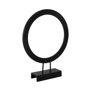 Scultura Decorativa ad Anello in Legno, Moderna Decorazione in Metallo per Scaffali di Casa e Ufficio - Product Image 2