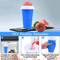 OKOLAY Gobelet de milk-shake maison surgelé en silicone pour crème glacée et smoothie avec paille