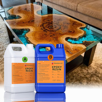 Résine Époxy Super Transparente Jaune Haute Résistance pour Coulée Profonde, Rapport de Mélange 2:1, pour Tables en Bois Sculpté et Projets de Bricolage JLX