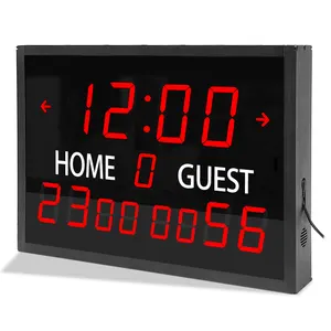 CHEETIE CP100 Led นาฬิกาบาสเก็ตบอล,กระดานคะแนนพร้อมนาฬิกาช็อตหน้าจออิเล็กทรอนิกส์ดิจิตอล LED