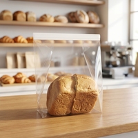 Sacs de boulangerie entièrement transparents avec fermeture à clip pour pain et pâtisserie, minimalistes et écologiques, vente directe d'usine, personnalisables
