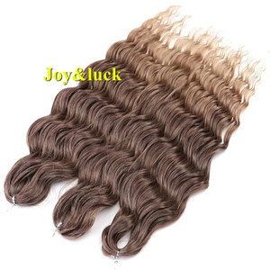 Prix d'usine Cheveux synthétiques à haute température pour tressage au crochet, Ondes profondes lâches, Ondes d'eau, Extensions de cheveux Ombré marron Anna Curl - Product Image 1
