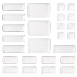 Clear Plastic Drawer Organizer Set 25pcs Multifunctional Space Saving <b>Storage</b> Trays for Makeup Desk Supplies Kitchen & Wardrobe - Product Image 4
