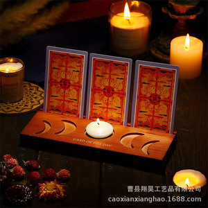 Soporte de Madera para Tarjetas de 20 cm x 20 cm, Color Quemado, Moderno y Sencillo, para Tarjetas de Tarot, Notas, Fotos, Menús - Product Image 3