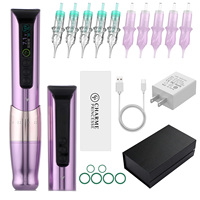 Charme Princesse Draadloze Verstelbare Stroke PMU Machine Permanente Make-up Pen Set met 10 Cartridges voor Wenkbrauwen en Lippen