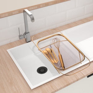 Organizador de cocina portátil, escurridor de frutas, fregadero de acero inoxidable, estante de secado de platos, escurridor de lavado telescópico - Product Image 6