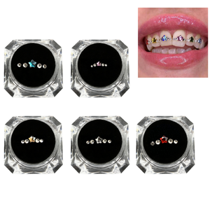 NEWLLEXX Lot de 5 pièces/boîte de pierres dentaires mélangées, étoiles de 4 mm, cristaux de 2 mm/2,5 mm, kit de décoration dentaire, strass pour usage DIY - Product Image 2