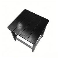 Table basse carrée moderne en plastique et bois pour jardin, chaise de jardin en gros
