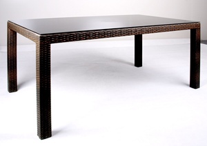 Long Ang Best-Selling Modern Outdoor Dining <b>Table</b> Set Rattan Furniture for Restaurant Terrace Beach <b>Aluminum</b> Frame Wood Material - Product Image 5