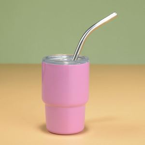 Mini-gobelet isotherme pastel en acier inoxydable avec paille pour voiture, fête, cadeau - Product Image 5