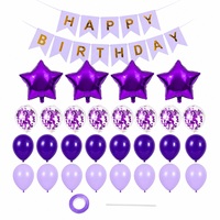 Kit de décoration de ballons Joyeux Anniversaire avec ballons étoiles en feuille d'aluminium et ballons confettis pour fête d'anniversaire