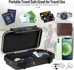 Portable Safe <b>Box</b>, Combination Security Case LockBox with Code, Waterproof Anti-Theft Mini Travel Safe <b>Box</b> with Removable Chain - Product Image 3