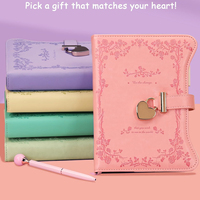 Journal intime personnalisé rose A5 en cuir PU avec mot de passe pour filles et enfants, vente en gros