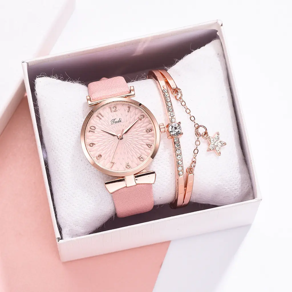 Luxury Bling Five-pointed Star Watch Bracelet Set Women Waist Belt Crystal Quartz Watches