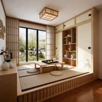Ensemble de meubles de chambre à coucher multifonctionnels en bois écologique, armoire intégrée, lit tatami avec bureau multifonctionnel