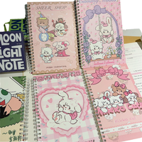 Ensemble de cahiers A5 Kawaii, cahier d'exercices à spirales mignon, cadeau de rentrée scolaire pour les étudiants, fournitures scolaires