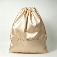 Pochette de protection en satin de soie de luxe imprimée avec logo personnalisé pour sac à main, sac à chaussures en satin à double cordon, sac à cordon anti-poussière