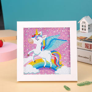 Cute Animal Little Fly Horse Photo Framed Diamond Painting Kit per bambini Diy 5d Diamond ricamo Home Wall Hanging Picture - Product Image 5
