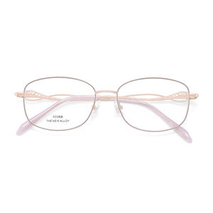 Las Nuevas Monturas de Gafas Rectangulares de Aleación para Mujer 50068, Ligeras, Montura Completa, Lentes de Resina, Diseño Ovalado - Product Image 1