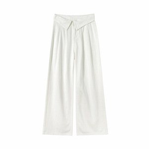 <span class=keywords><strong>Pantalon</strong></span> en jean large pour <span class=keywords><strong>femme</strong></span> Lin de haute qualité, classique et polyvalent, noir et <span class=keywords><strong>blanc</strong></span>, couleur unie, coupe ample, tissu doux et confortable - Product Image 1