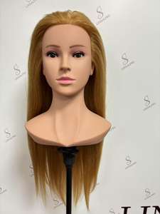 Tête de mannequin en <span class=keywords><strong>cheveux</strong></span> humains naturels LINDALHAIR avec épaules - Tête de perruque d'entraînement pour salon, école de beauté, toutes les couleurs/toutes les longueurs - Product Image 4